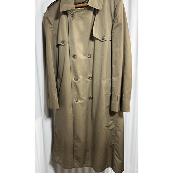 Vintage Christian Dior Monsieur Trench Coat Tan 44L Paris New York Rain Repellen - Picture 2 of 10